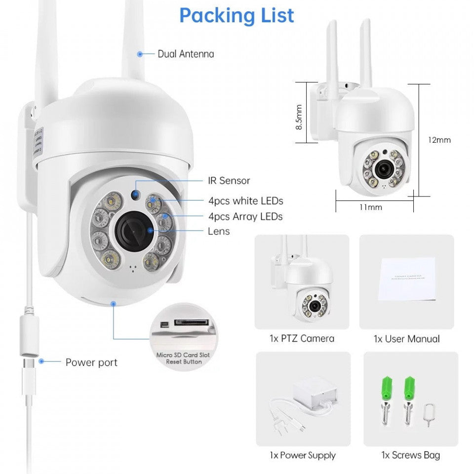 2 CAMERE SUPRAVEGHERE WIFI PROMO 5MP ICSEE + ABQ-Q2