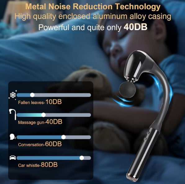 Aparat de masaj cu puls, Maner extins, Design ergonomic, Cu functie de cronometru, 5 nivele de intensitate, Motor fara perii, 4 capete de masaj, Ameliorarea durerii, Relaxare musculara, Potrivit pentru mai multe parti ale corpului, Type-C, Negru