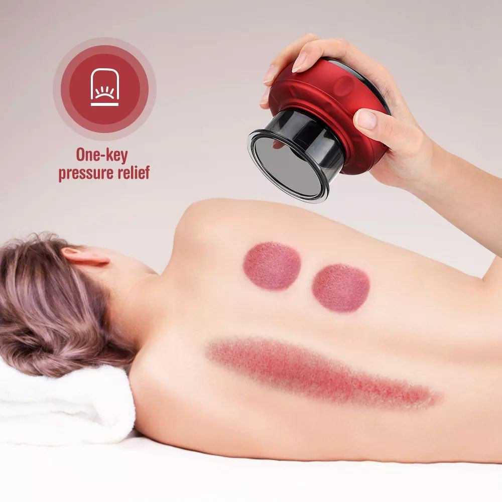 Aparat de masaj cu vacuum electric Terapie prin ventuze 12 niveluri de presiune si incalzire