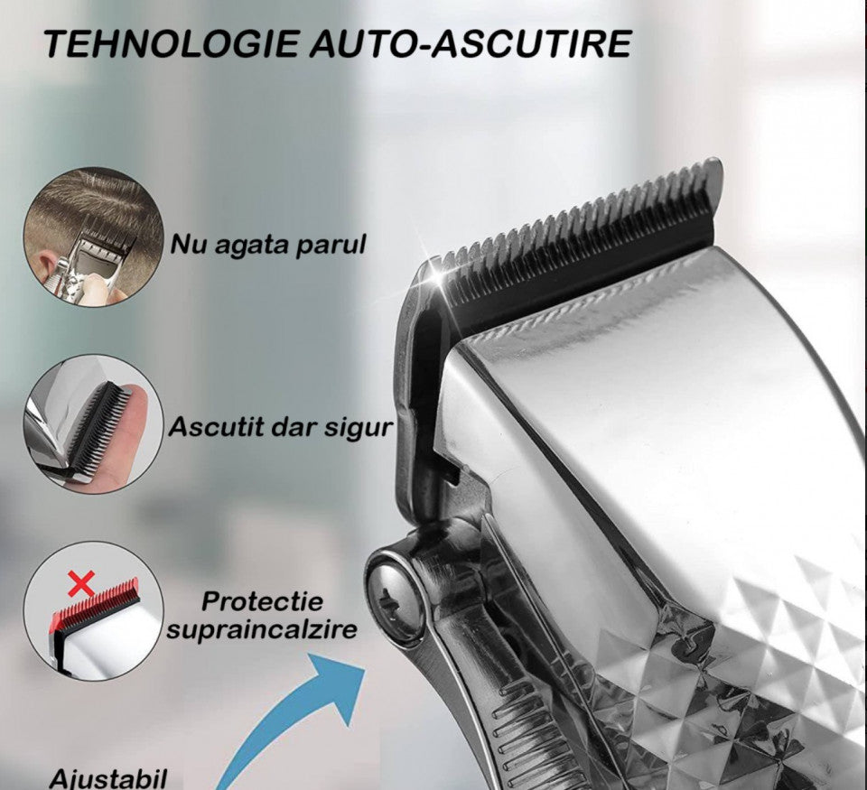 Aparat de tuns Andowl Q-LF868, lame ceramice, pe acumulator, accesorii