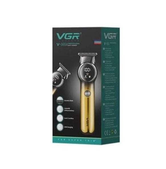 Aparat de Tuns Profesional VGR V-989, pentru Barba Contur & Corp, Afisaj LED