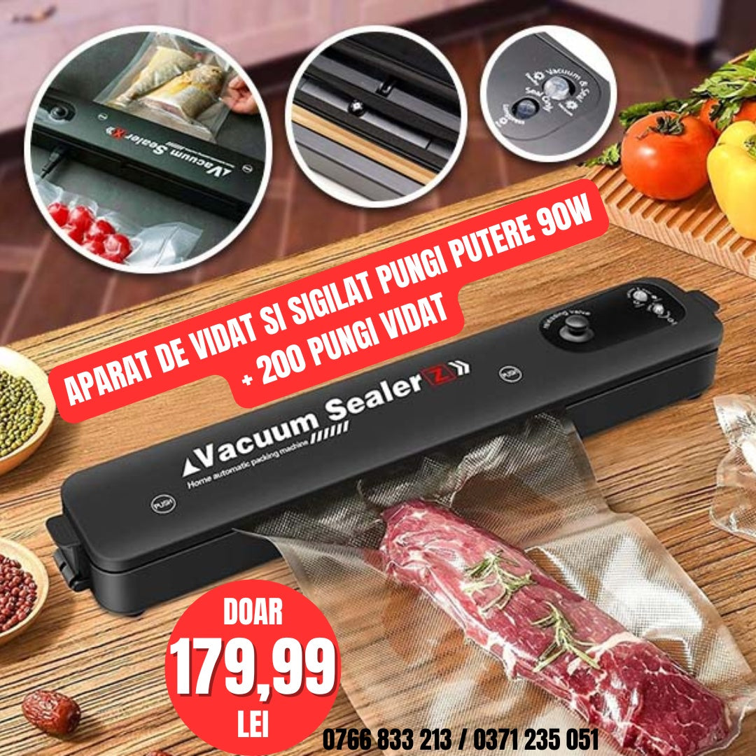 Aparat de vidat si sigilat pungi , putere 90W