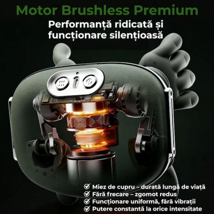 Aparat Masaj Cervical pentru Gat, Umeri, Picioare si Abdomen, Deep TISSUE, 4D cu Incalzire, Profesional, Fara fir, Imita Mana
