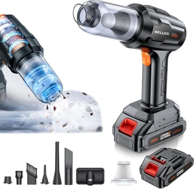 ASPIRATOR 2 IN 1 + Functii de Aspirare,Vidare, Filtru HEPA, Perie Detailing, Negru
