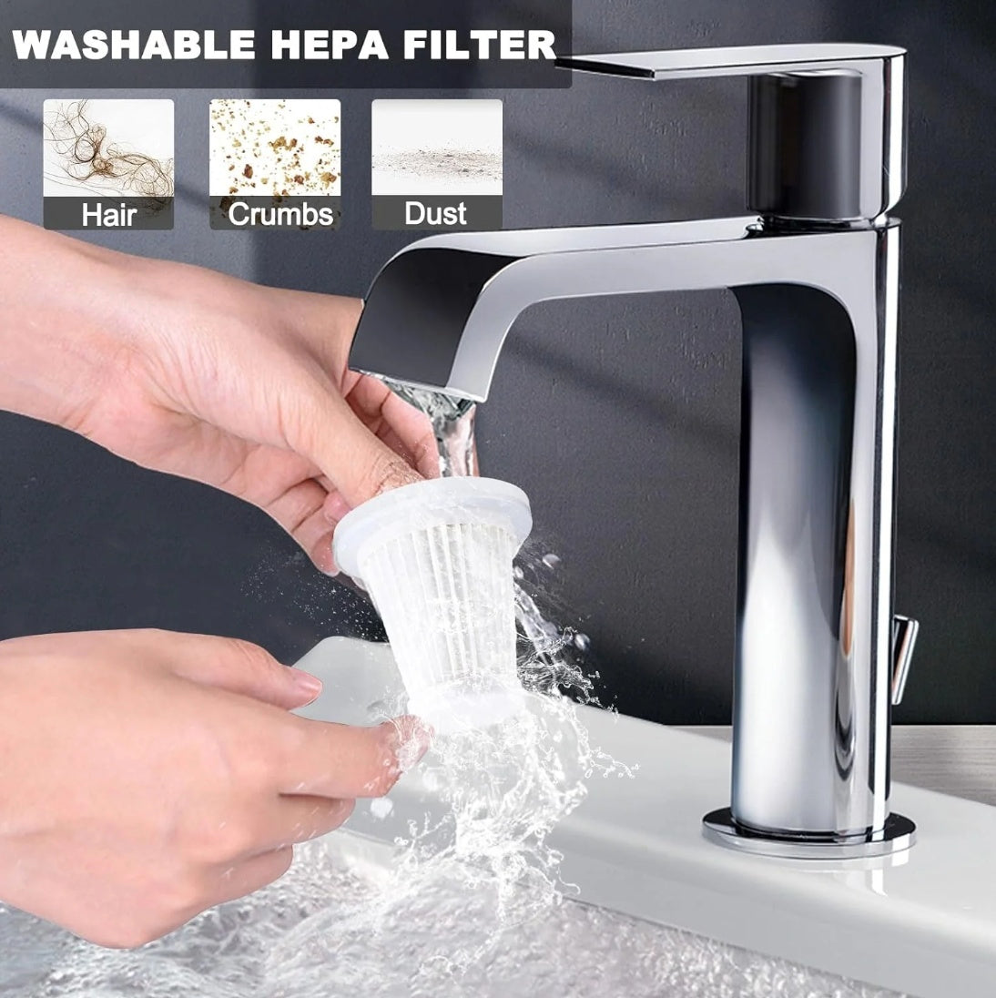 ASPIRATOR 2 IN 1 + Functii de Aspirare,Vidare, Filtru HEPA, Perie Detailing, Negru