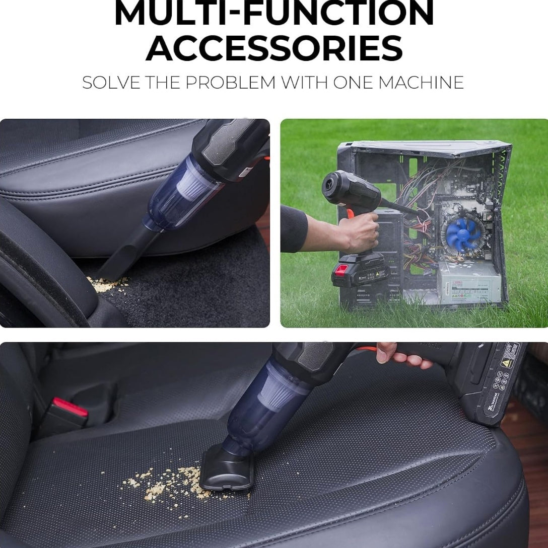 ASPIRATOR 2 IN 1 + Functii de Aspirare,Vidare, Filtru HEPA, Perie Detailing, Negru