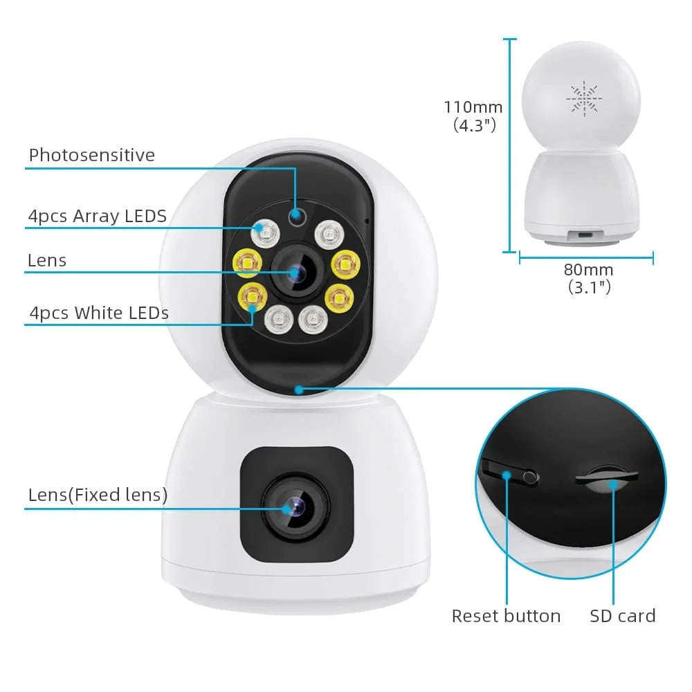 Baby Monitor camera supraveghere dubla 2 lentile 5 MP LAH-R11 ICSEE