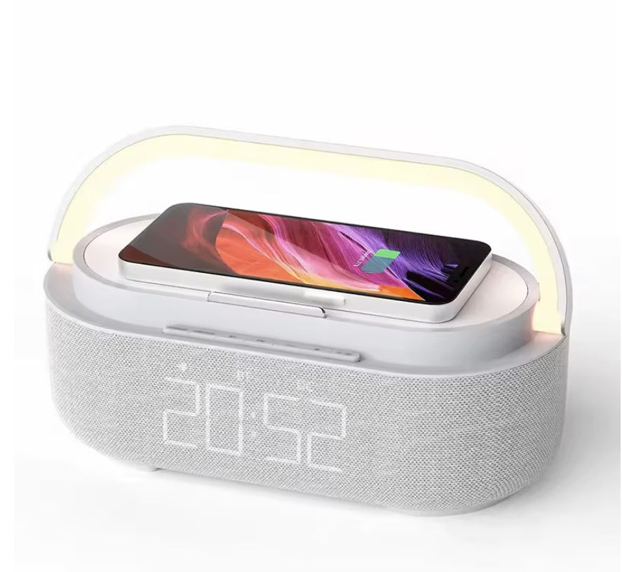 Boxa portabila S305 cu incarcare wireless, ceas si lunimi Rgb