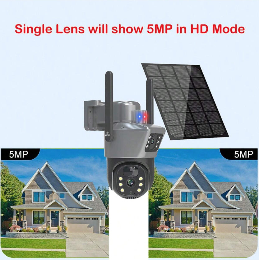 CAMERA DE SUPRAVEGHERE DUBLA 8MP CU PANOU SOLAR CARTELA SIM 4G