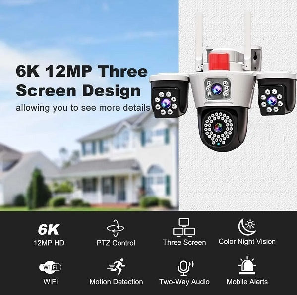 CAMERA SUPRAVEGHERE 4K 12MP CU 3 LENTILE + 4G SIM