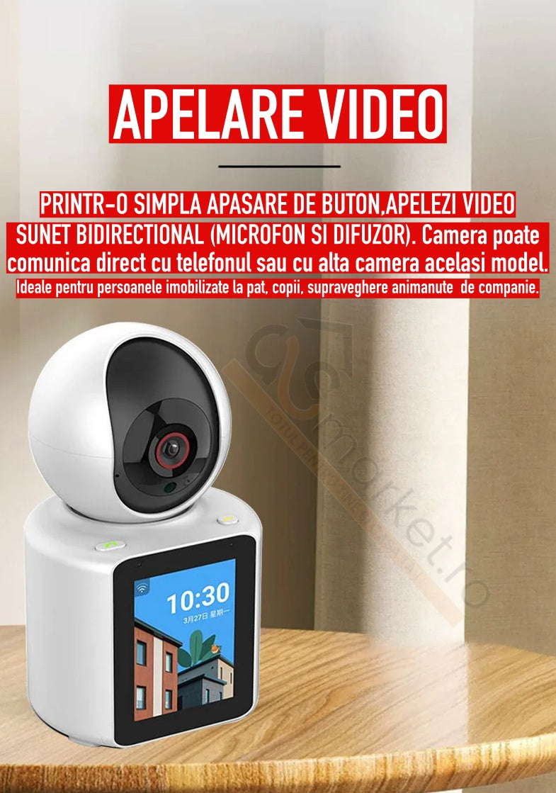 CAMERA SUPRAVEGHERE CU APELARE WIFI , ECRAN, SENZOR MISCARE,VEDERE NOCTURNA