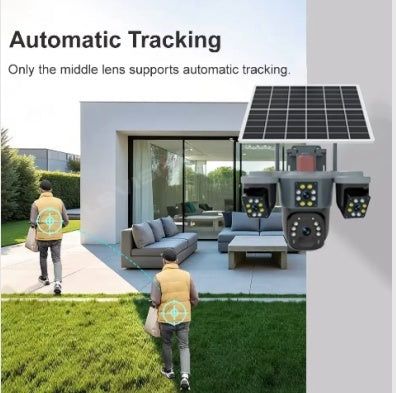 CAMERA SUPRAVEGHERE CU PANOU SOLAR 4K 12MP CU 3 LENTILE + 4G