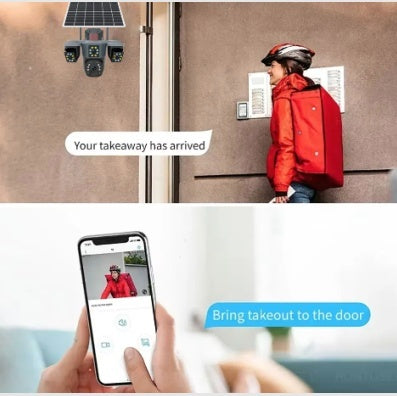 CAMERA SUPRAVEGHERE CU PANOU SOLAR 4K 12MP CU 3 LENTILE + 4G