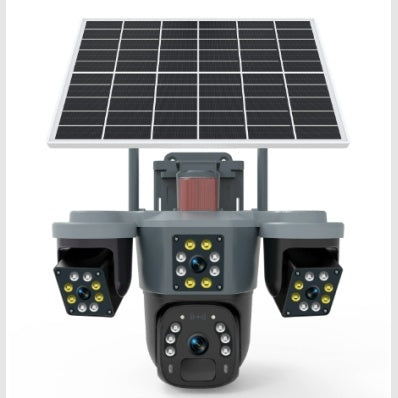 CAMERA SUPRAVEGHERE CU PANOU SOLAR 4K 12MP CU 3 LENTILE + 4G