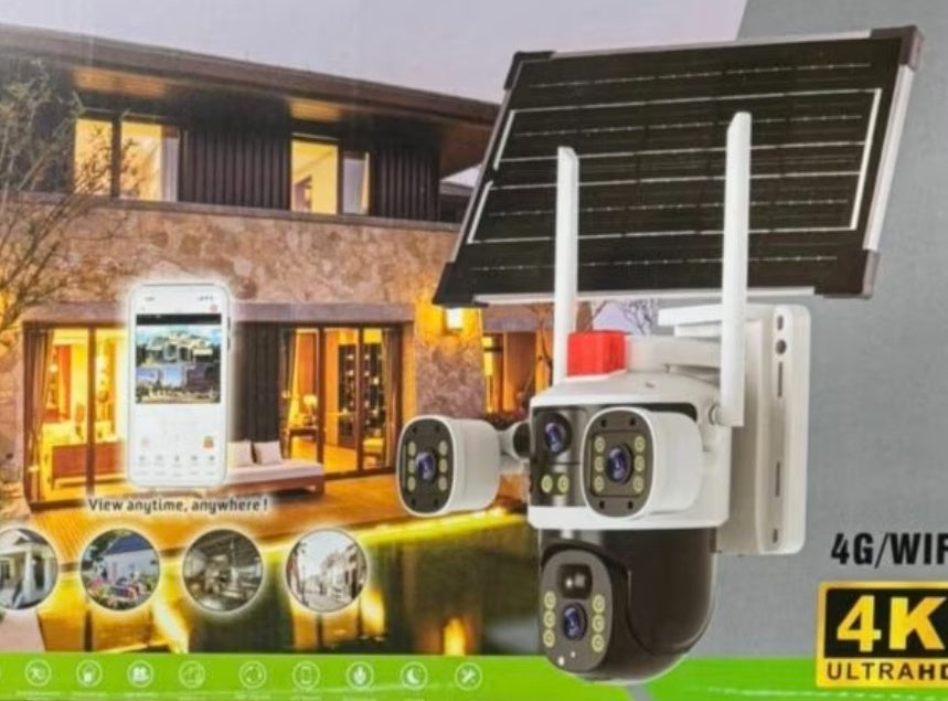 Camera Supraveghere Solara 16MP, UltraHD, Rotativa 360, 4G, Panou Solar