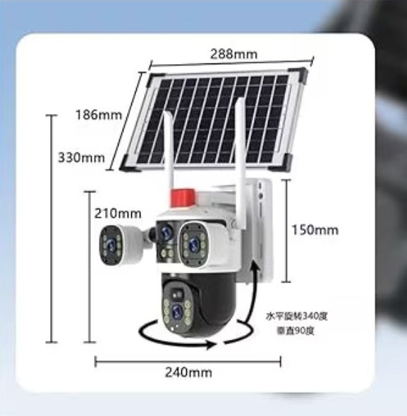 Camera Supraveghere Solara 16MP, UltraHD, Rotativa 360, 4G, Panou Solar
