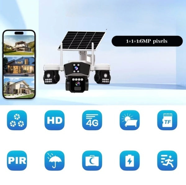 Camera Supraveghere Solara 9MP, UltraHD, Rotativa 360, 4G, Panou Solar
