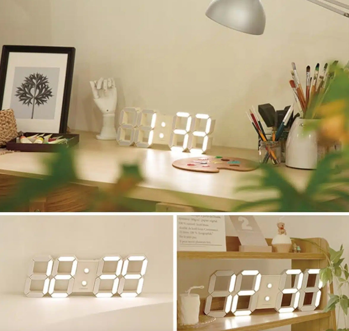 Ceas digital LED 3D cu calendar, alarmă și afișaj de temperatură