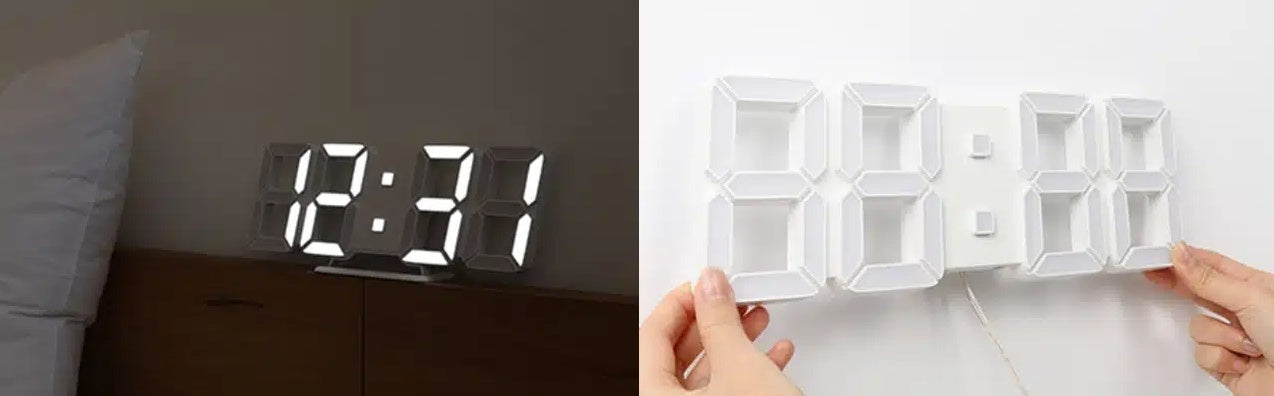 Ceas digital LED 3D cu calendar, alarmă și afișaj de temperatură