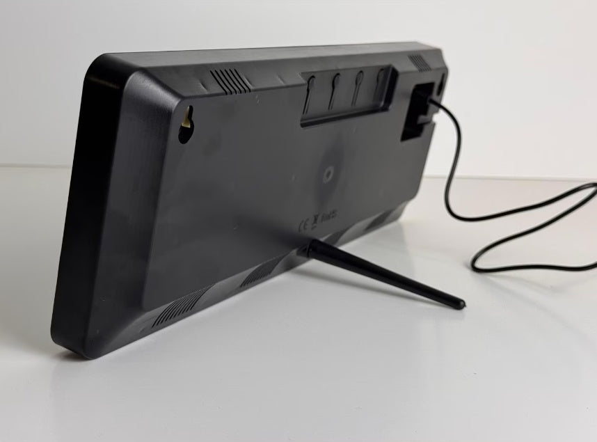 Ceas digital LED de perete/masa, ecran mare de 35x13 cm, Ora/Data/Ziua/Temperatura, Bluetooth