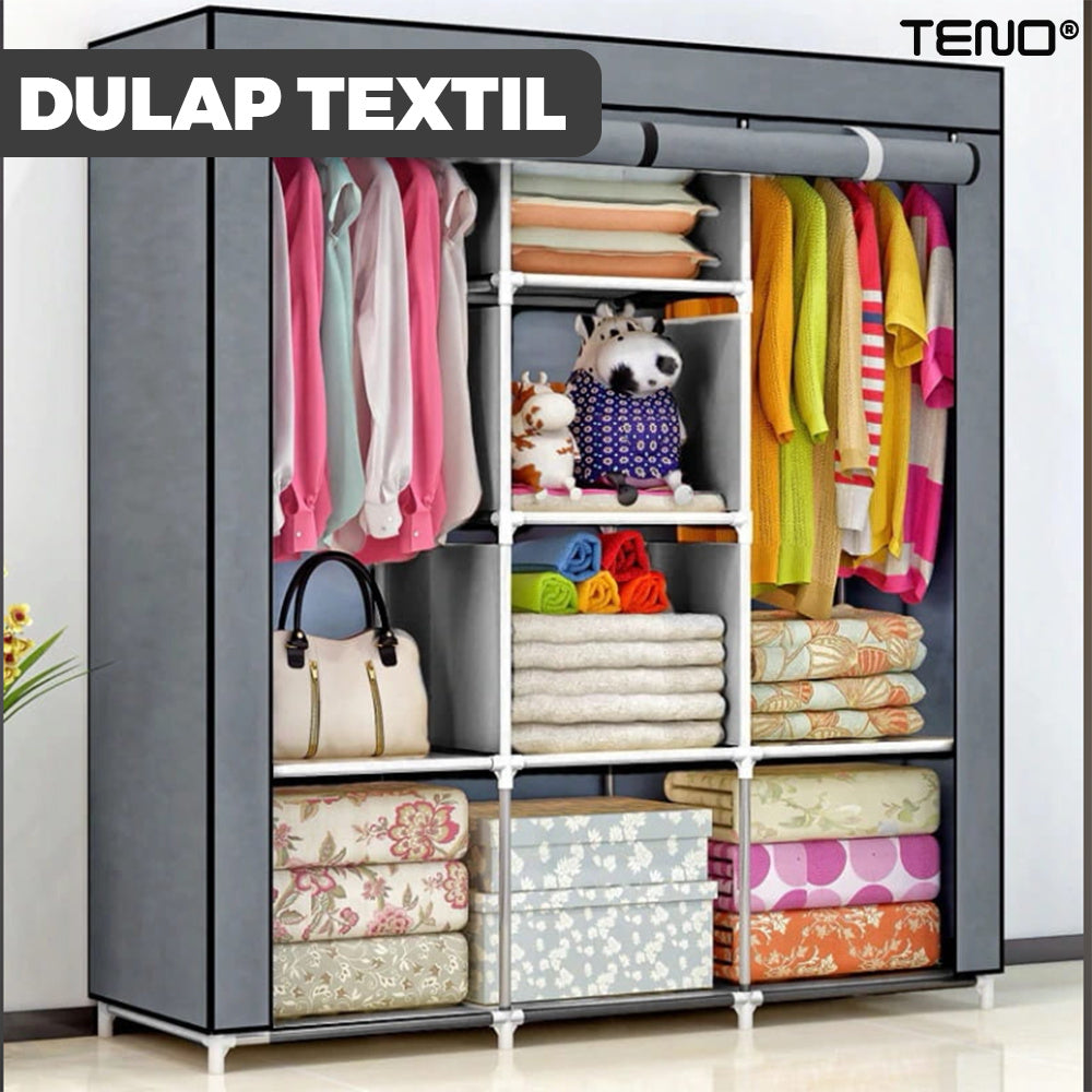 Dulap din material textil, 170x105x45cm, cadru metalic