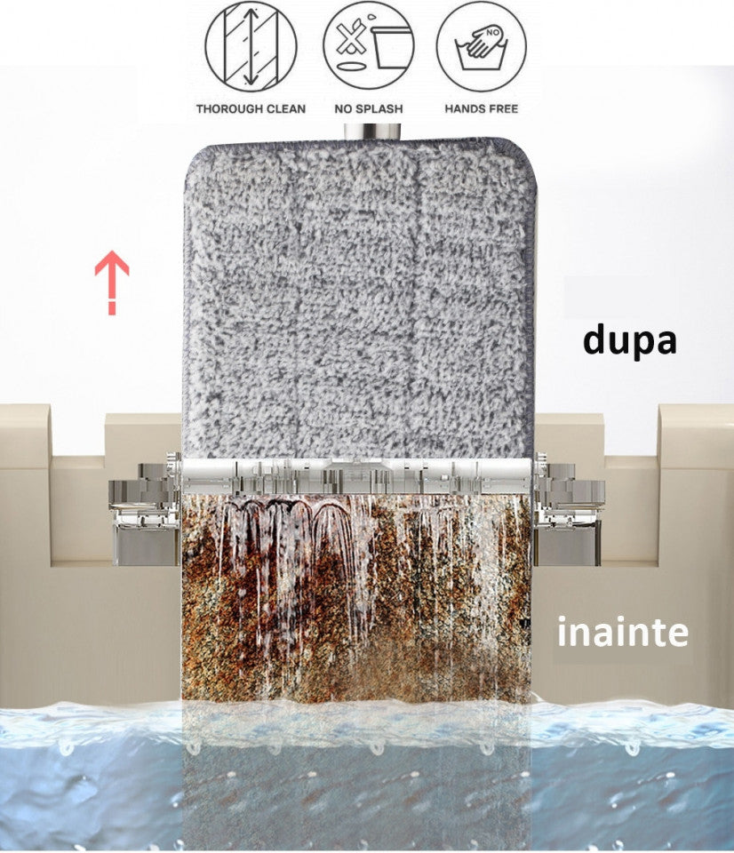 GALEATA CU MOP PLAT SI STORCATOR + 2 LAVETE MICROFIBRA