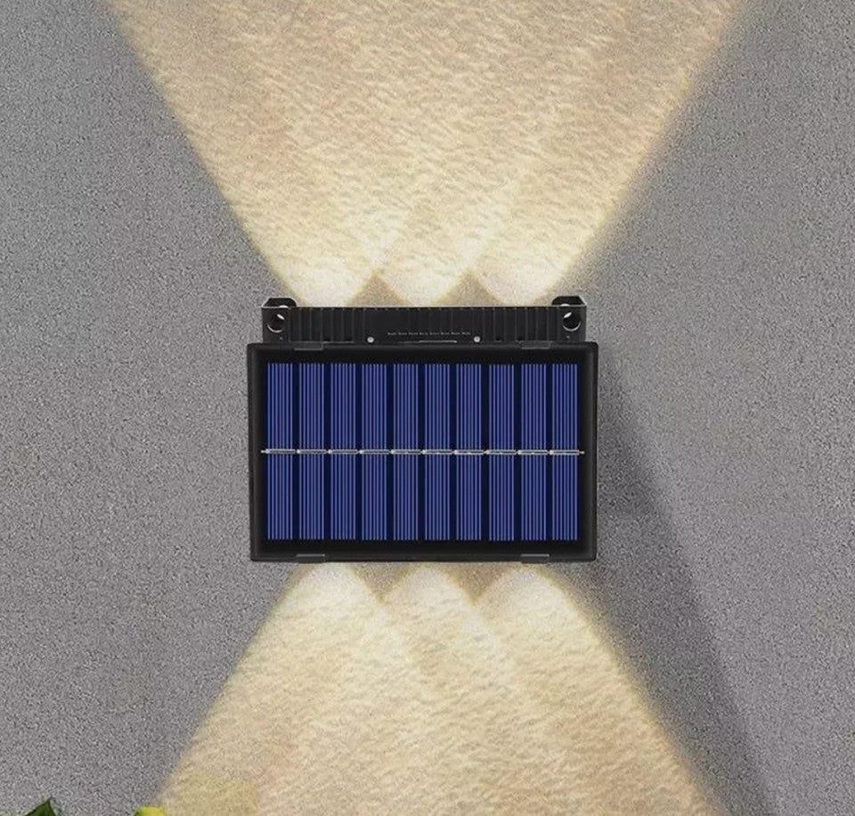 Lampa solara de perete cu 6 LED-uri, lumina alb calda