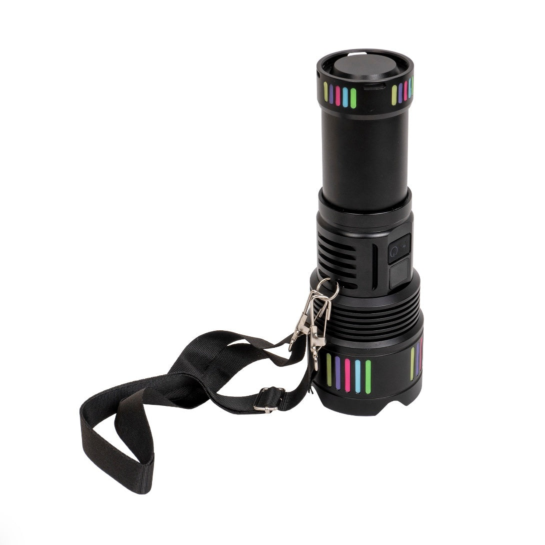 Lanterna de mana aluminiu,foarte puternica ,LED laser , 5 moduri de intensitate a luminii, USB