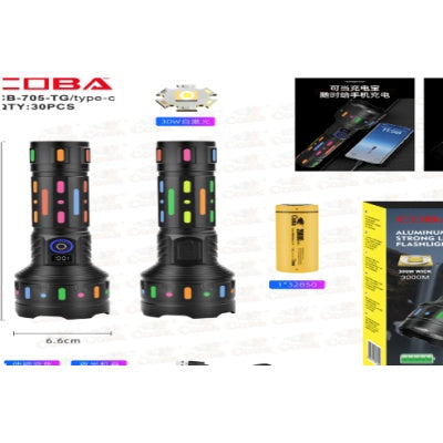 Lanterna de mana CB 705 TG cu led puternic 20cm aluminiu