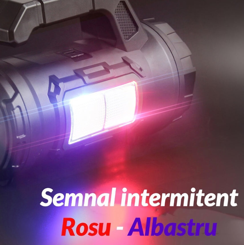 Lanterna Led 18W multifunctionala, Set Scule incluse, acumulator reincarcabil USB Type C, 5 moduri iluminare, avertizare luminoasa, leduri stare incarcare baterie, negru