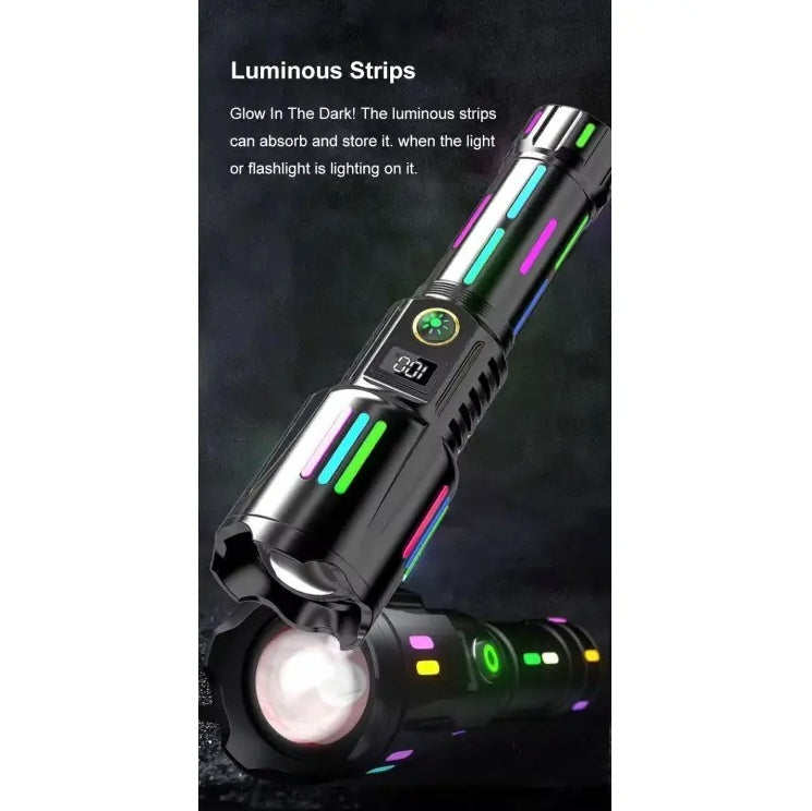 Lanterna tactica 6500lm, 26650mah baterie, incarcare USB Type-C, Zoom