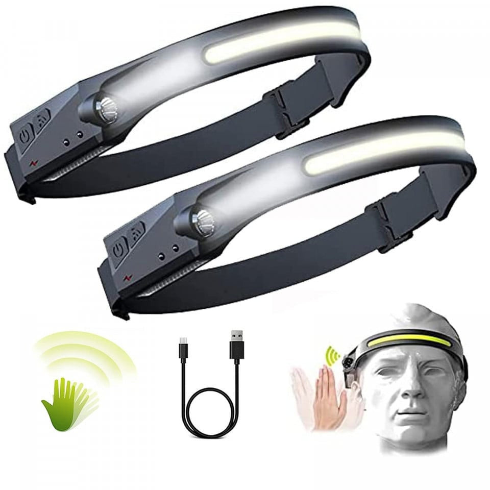 PACHET 2 LANTERNE DE CAP CU SENZOR + LANTERNA MAGNETICA