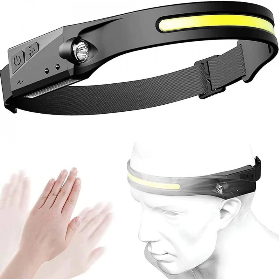 PACHET 2 LANTERNE DE CAP CU SENZOR + LANTERNA MAGNETICA