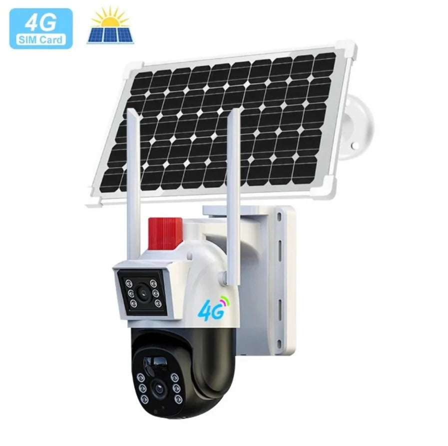 PACHET 2 X Camera de Supraveghere cu Panou Solar slot SIM 4G V380Pro 6MP