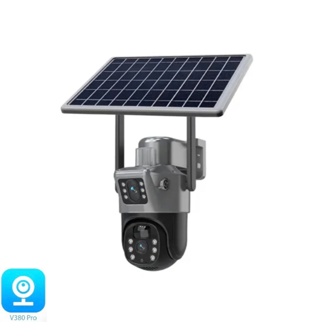 PACHET 2 X CAMERA DE SUPRAVEGHERE DUBLA CU PANOU SOLAR CARTELA SIM 4G
