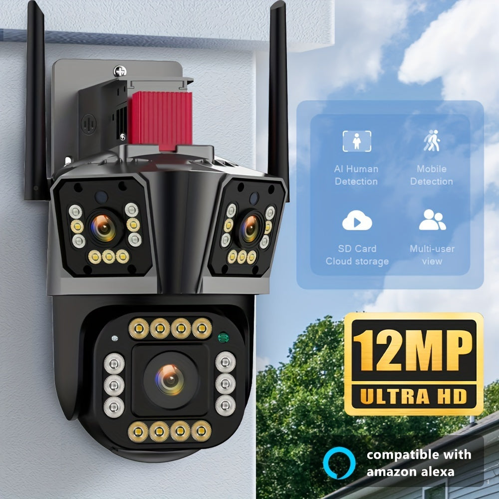 PACHET 2 X CAMERA SUPRAVEGHERE TRIPLA 9 MP WIFI + PORT UTP IPC360 HOME