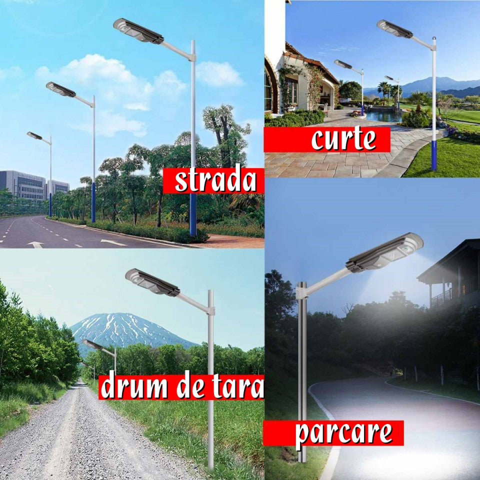 Pachet 2 x Lampa stradala cu picior metalic 60w