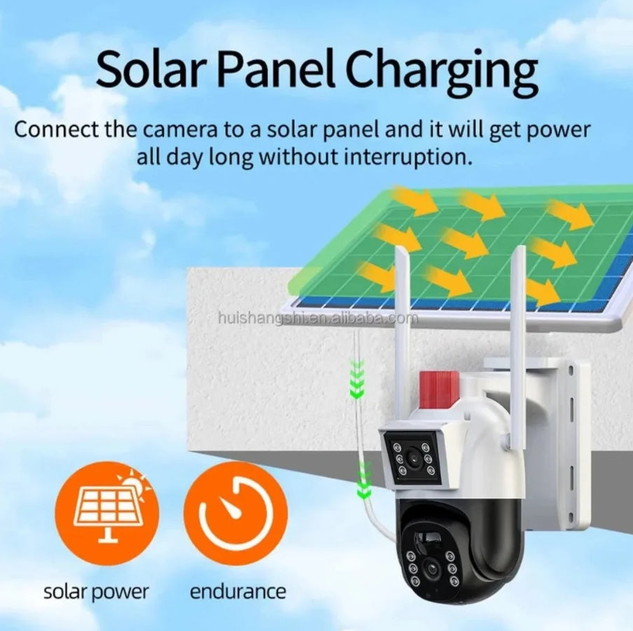 PACHET 3 X Camera de Supraveghere cu Panou Solar slot SIM 4G V380Pro 6MP