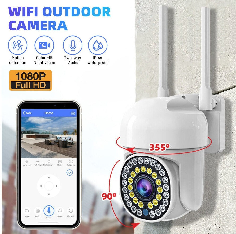 Pachet 4 x Cameră de Supraveghere Smart WIFI, 36 LED-uri, HD, IP66