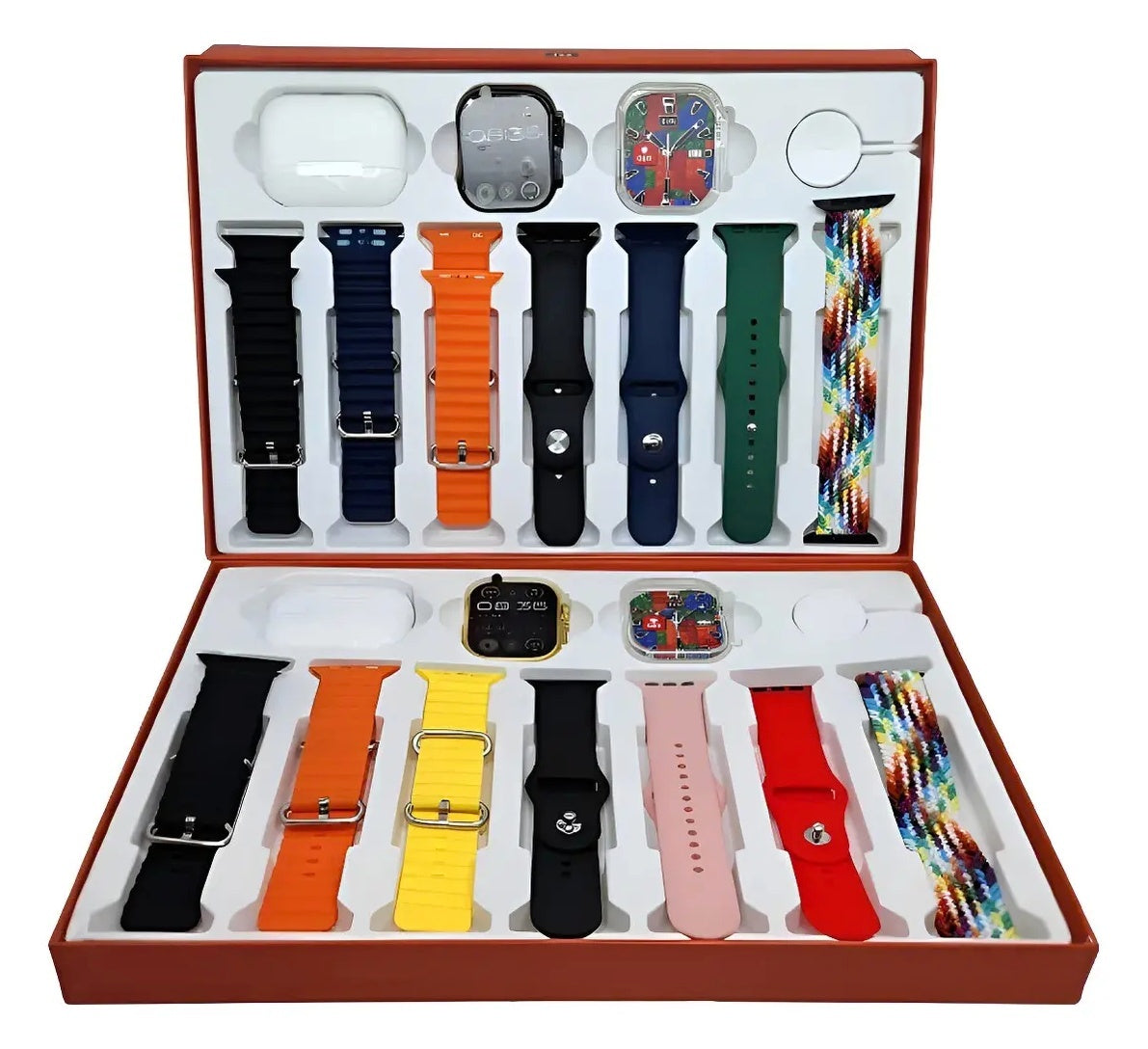 PACHET CEAS SMARTWATCH, ANDROID & IOS, 49MM, 7 CURELE + SET CASTI WIRELESS