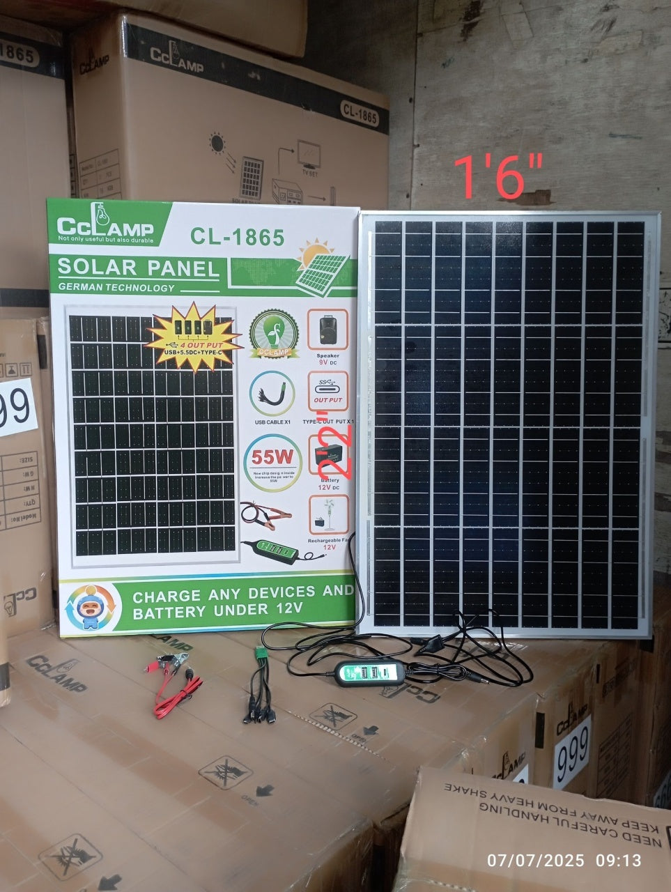 Panou solar fotovoltaic 55W pentru incarcare telefon, acumulator, dispozitive USB