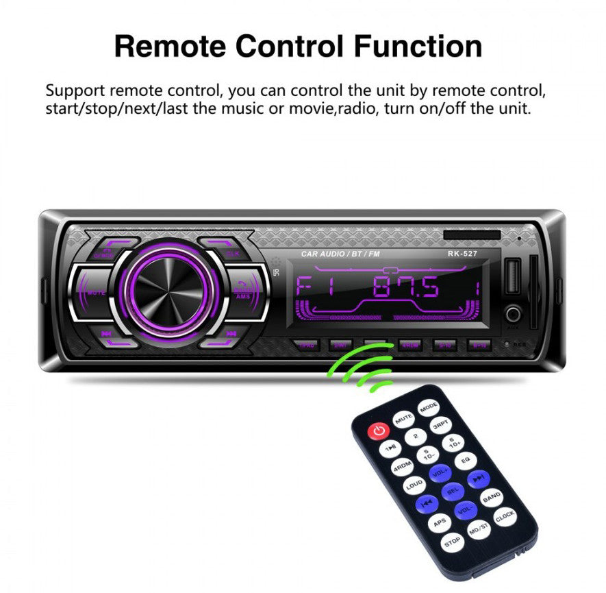 Radio MP3 auto 1403, Bluetooth, Auxiliar , Card Reader, USB, Telecomanda