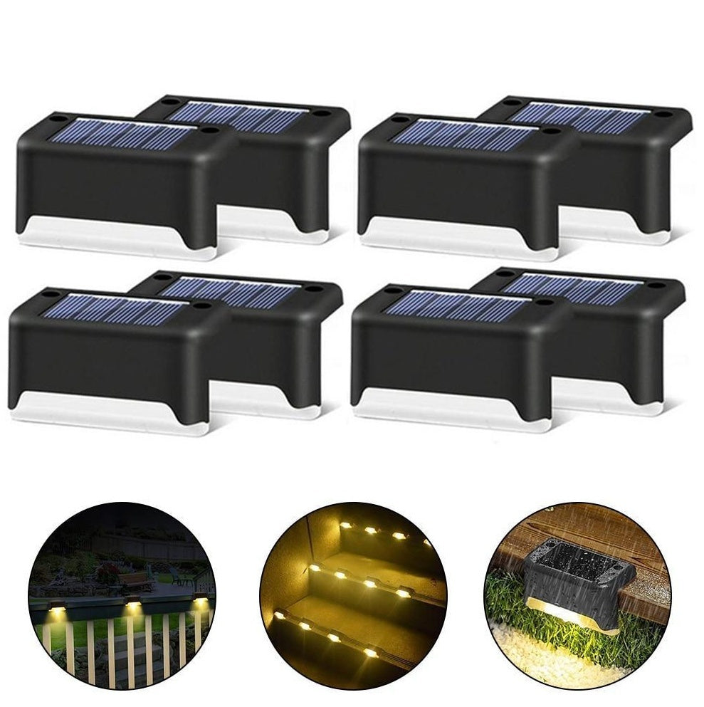 Set 12 lampi solare pentru trepte sau terase, senzor de lumina