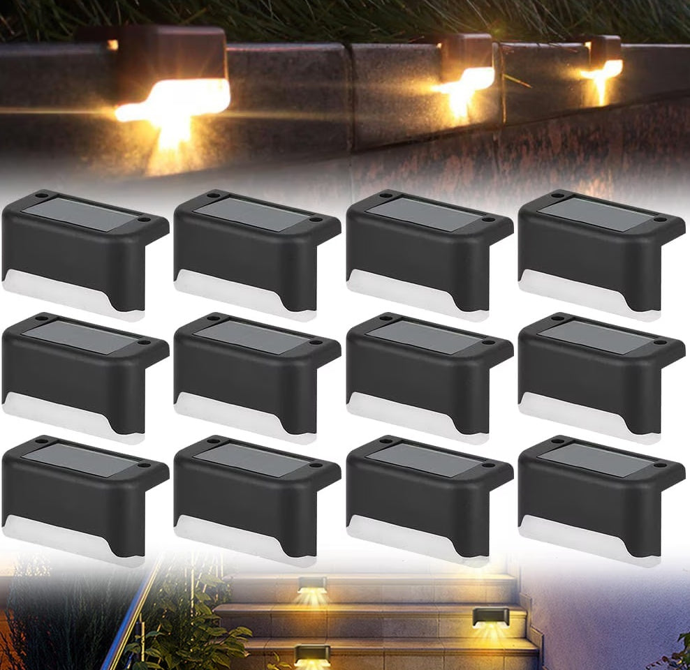 Set 16 lampi solare pentru trepte sau terase, senzor de lumina