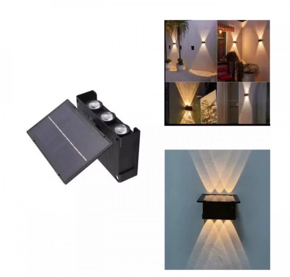 SET 2 LAMPI SOLARE DECORATIVE DE PERETE CU 6 LED