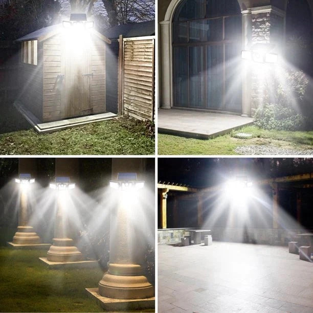 Set 2 x PROIECTOR SOLAR 3 CASETE, 74 LED-uri si senzor de miscare