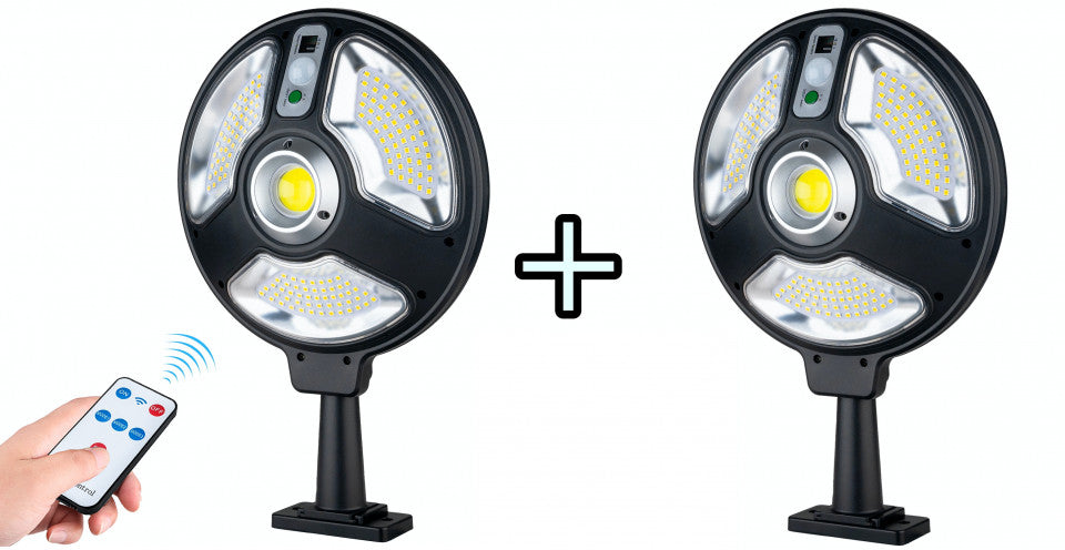 SET 3 X LAMPA SOLARA CIRCULARA 120 LED
