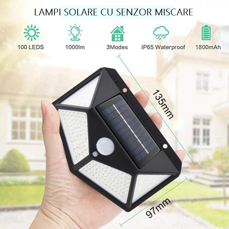 SET - 4 LAMPI SOLARE 100 LED-URI