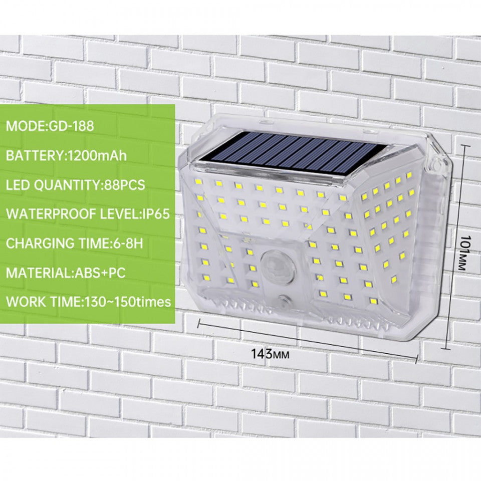 SET 4 LAMPI SOLARE 90 LED SMD SI SENZOR MISCARE