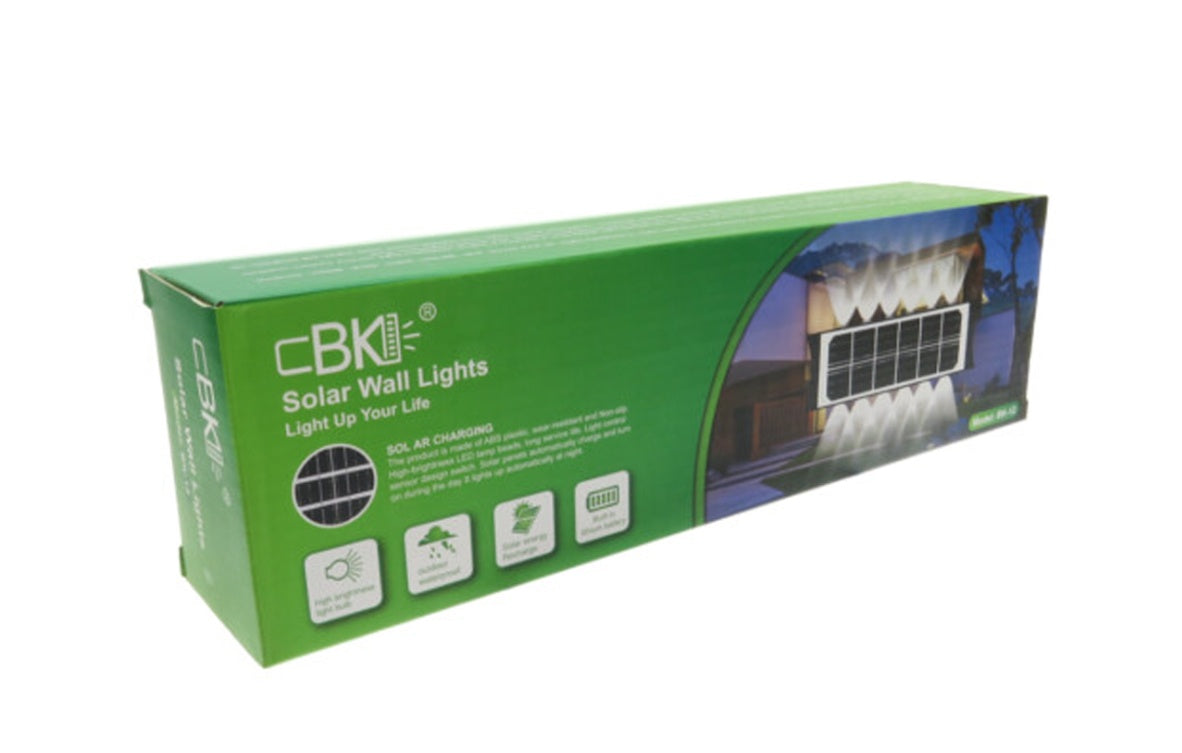SET 4 LAMPI SOLARE BIDIRECTIONALE CU LUMINA SUS - JOS , 12 LED LUMINA ALB CALD SI RECE